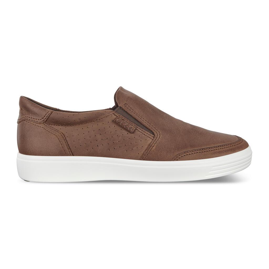 Ecco Soft 7 Mens Slip On Sneakers Brown - India VMN-497128